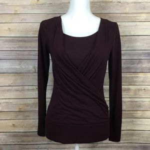 Ann Taylor Long Sleeve Crossover Top